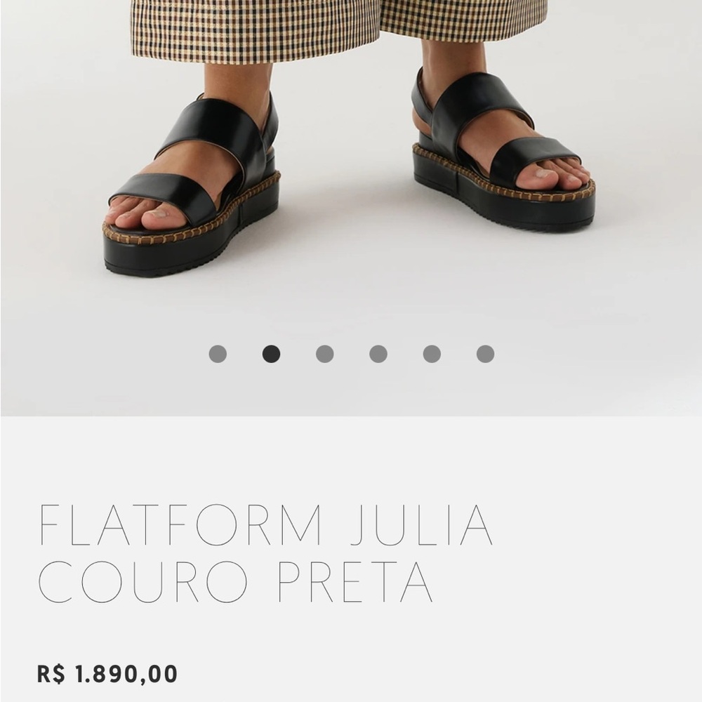 Flatform Julia Leather Black Women’s Sandal